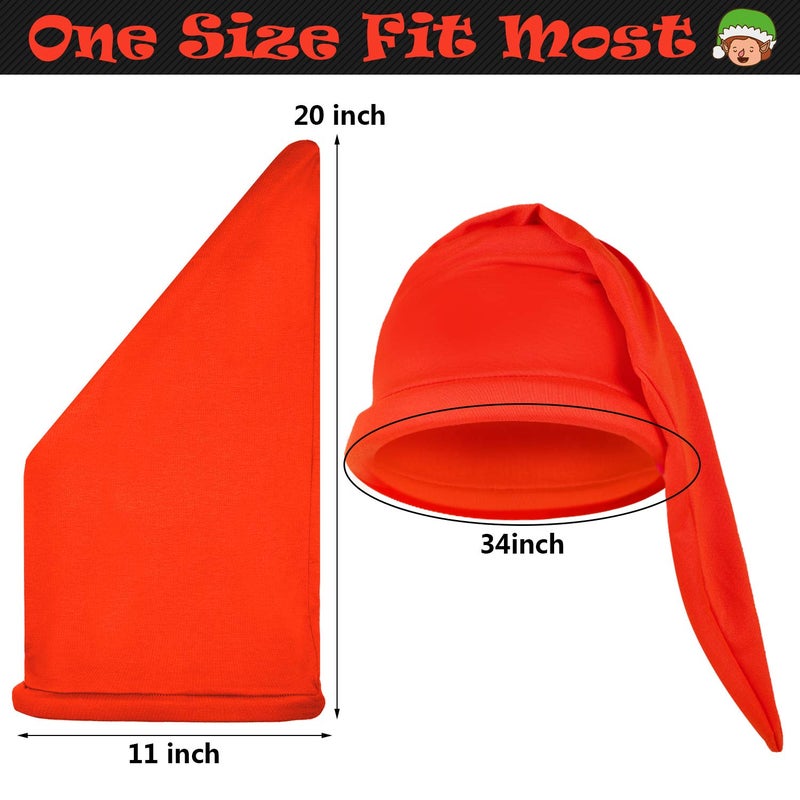 Geyoga 21 Pcs Dwarf Costume Hats with Fake Beard, Fake Ears for Halloween Christmas Fairy Dwarf Gnome Costume Accessory for Adults - Image 2